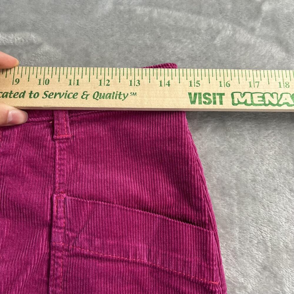 Pilcro Skirt Womens‎ 2 Pink Corduroy Front Button Mini High Waist Pockets Boho - Picture 4 of 6